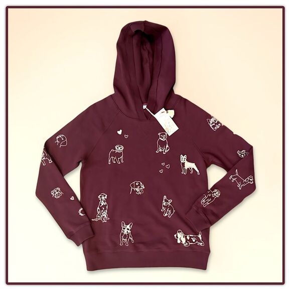 NWT Johnny Was Tippi Embroidered Dogs Cropped Hooded Sweatshirt - Picture 16 of 16